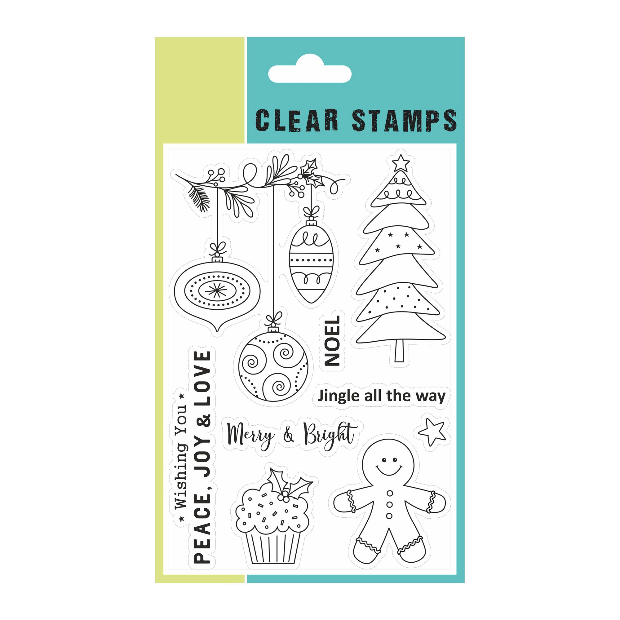 Christmas Clear Stamp - Jingle & Joy, 4inch x 6inch, 9Pc