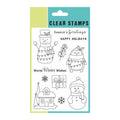 Christmas Clear Stamp - Happy Holidays, 4inch x 6inch, 6Pc