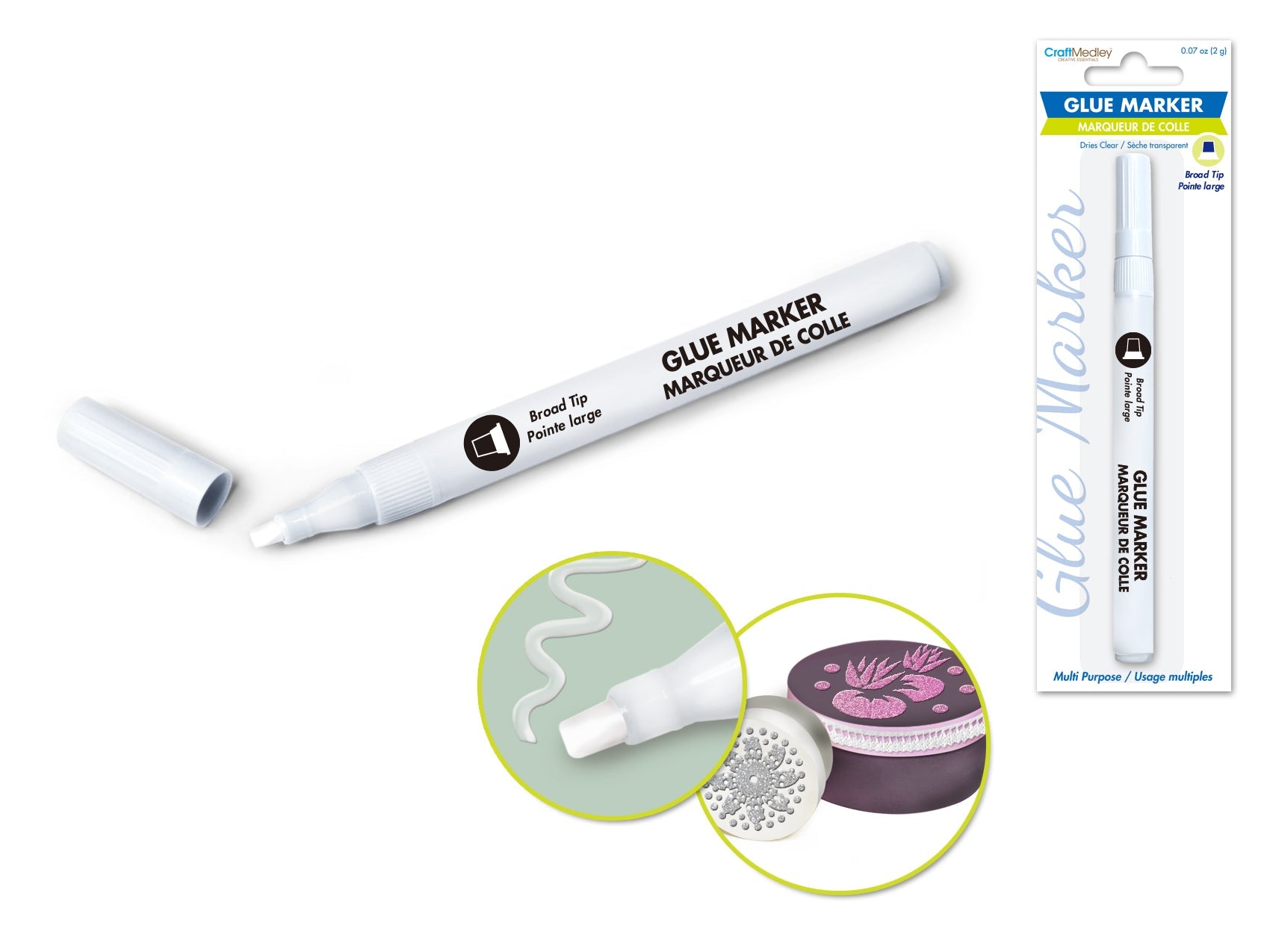 Glue Marker Transparent Broad Tip 2G Blister Mc
