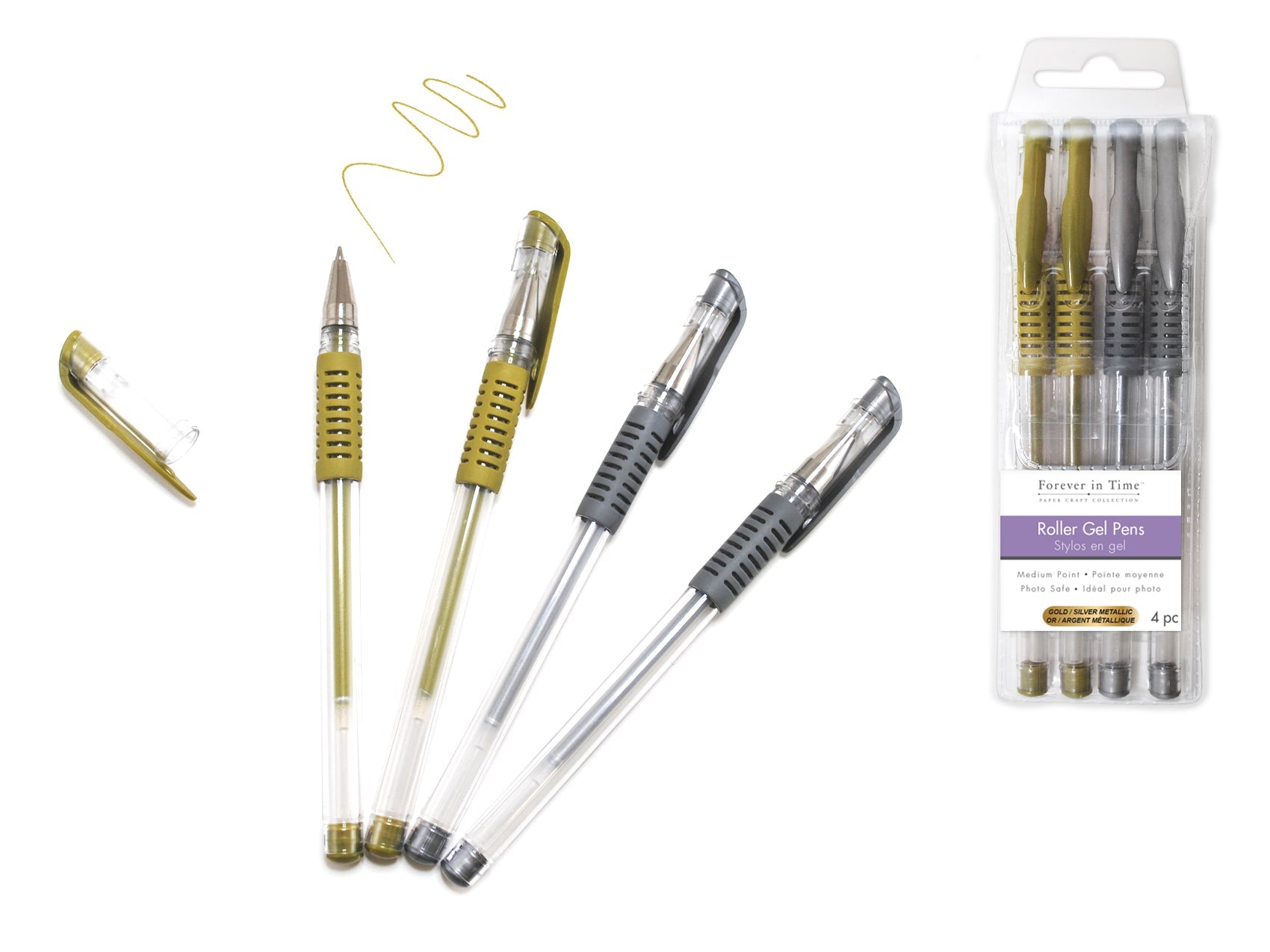 Scrapbook Gel Pen Acidfree Assorted Photo Safe Gold Or Silver Metallic 4Pc Pack Mc