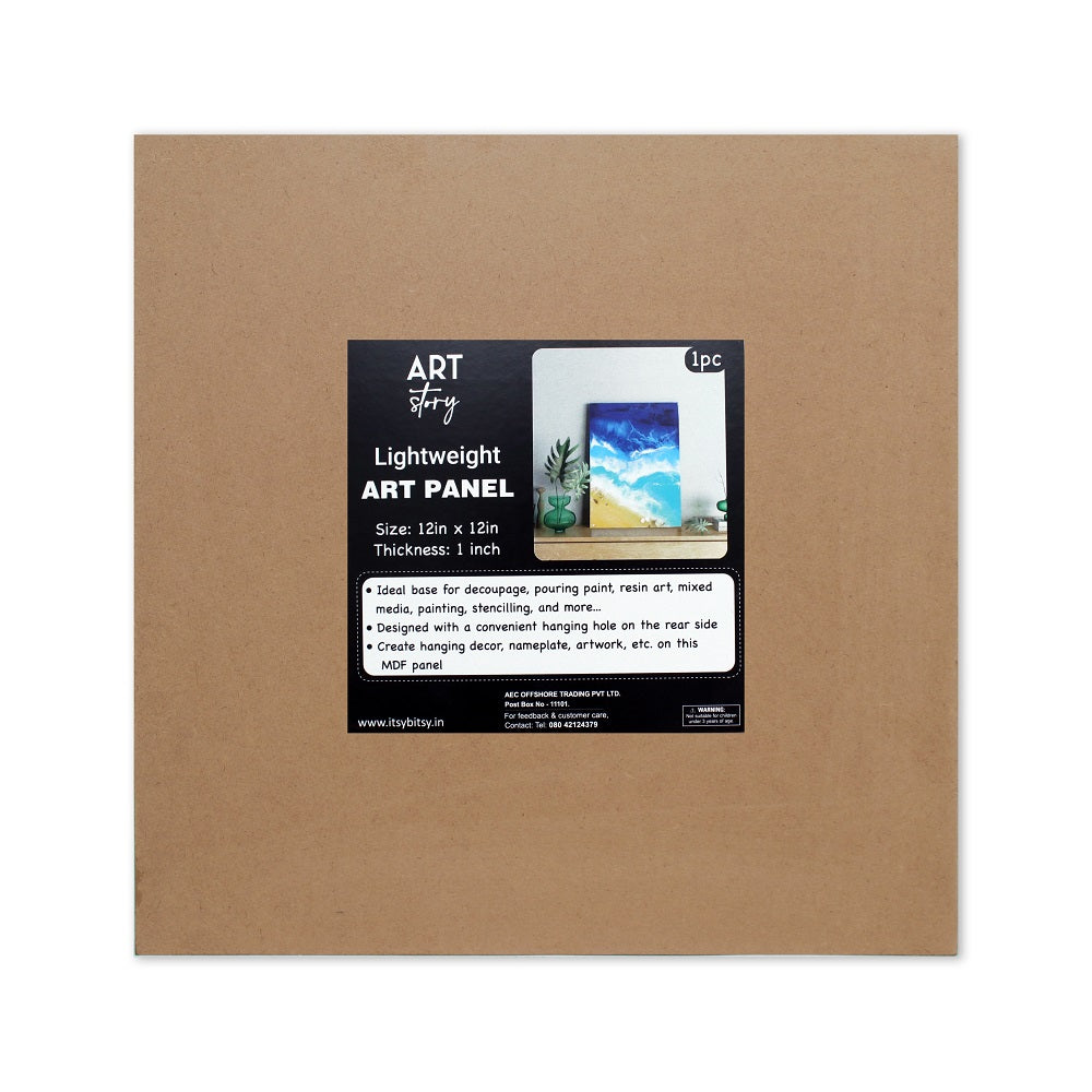 MDF Light Weight Art Panel 12 X 12 X 1Inch 5.5Mm Thick 1Pc Sw Lb