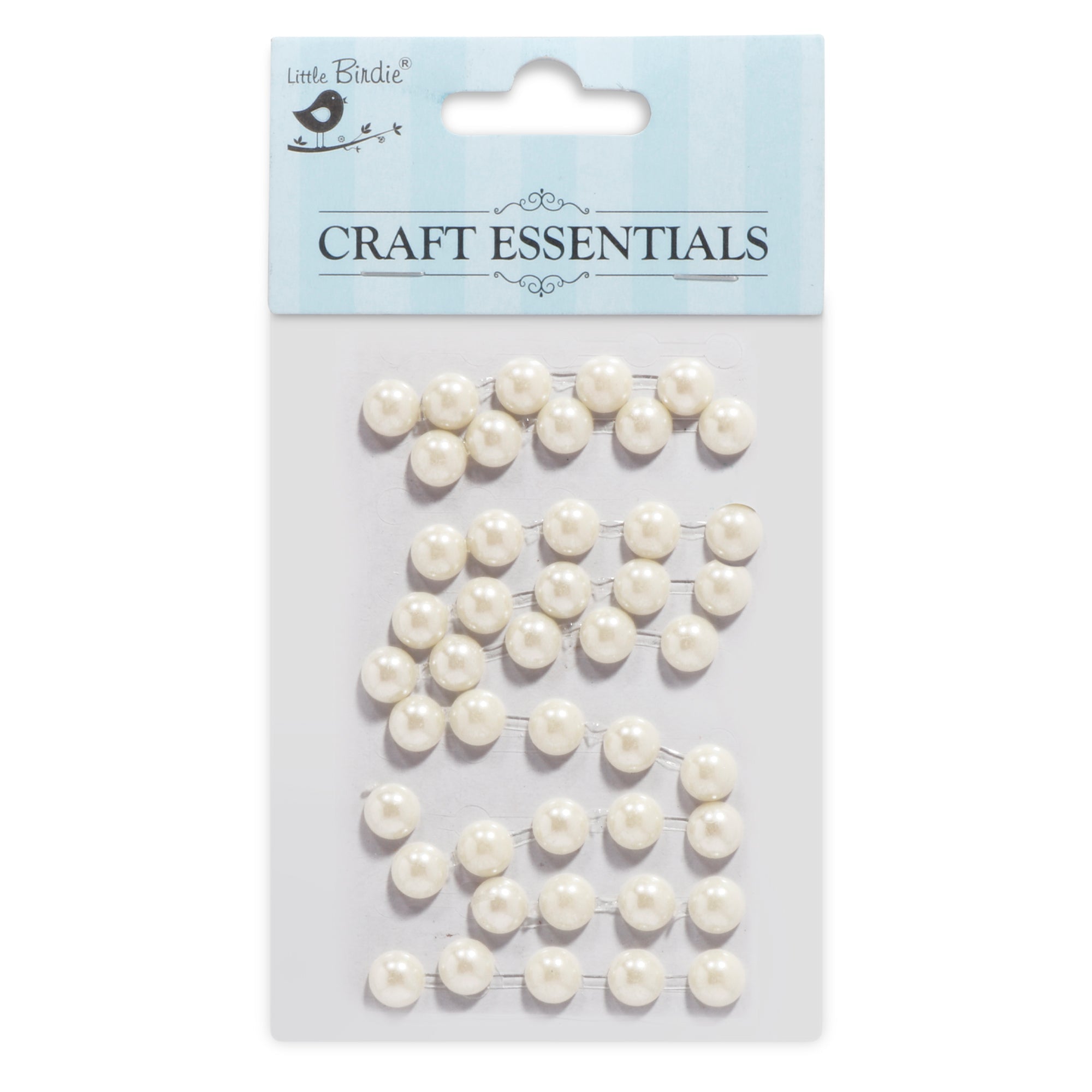 Plastic Half Pearl 12Mm 9Strips 45Pcs Cream 1Pk