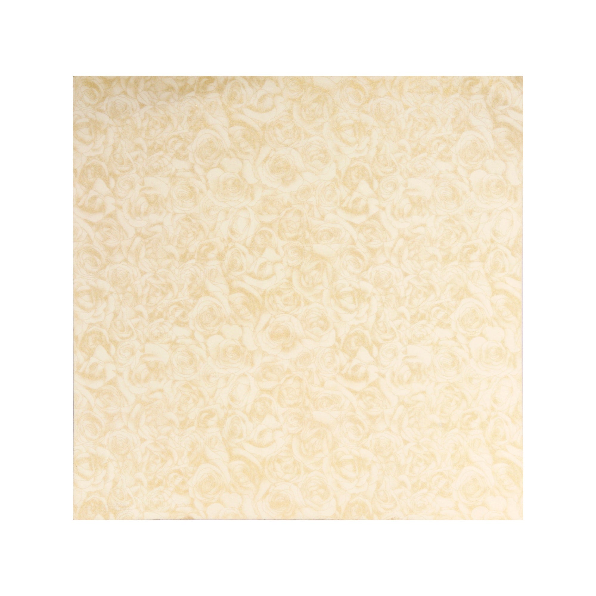 Card Stock Metallic 220Gsm 12` X 12` Printed Royal Rose Ivory 1Sheet Lb