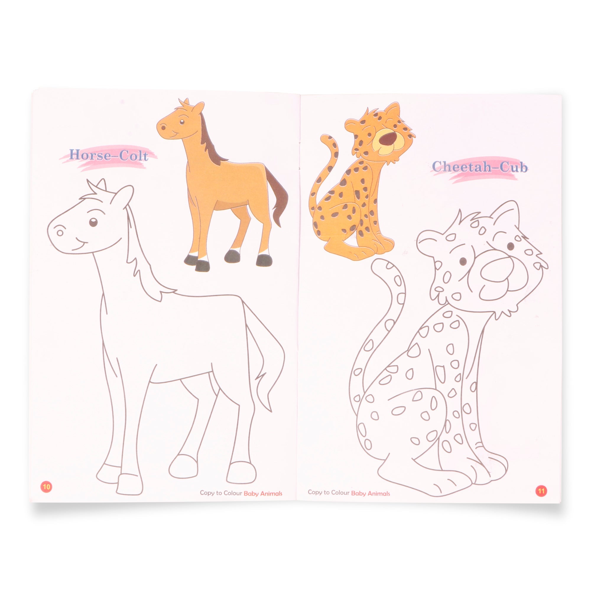 Copy To Colour Baby Animals