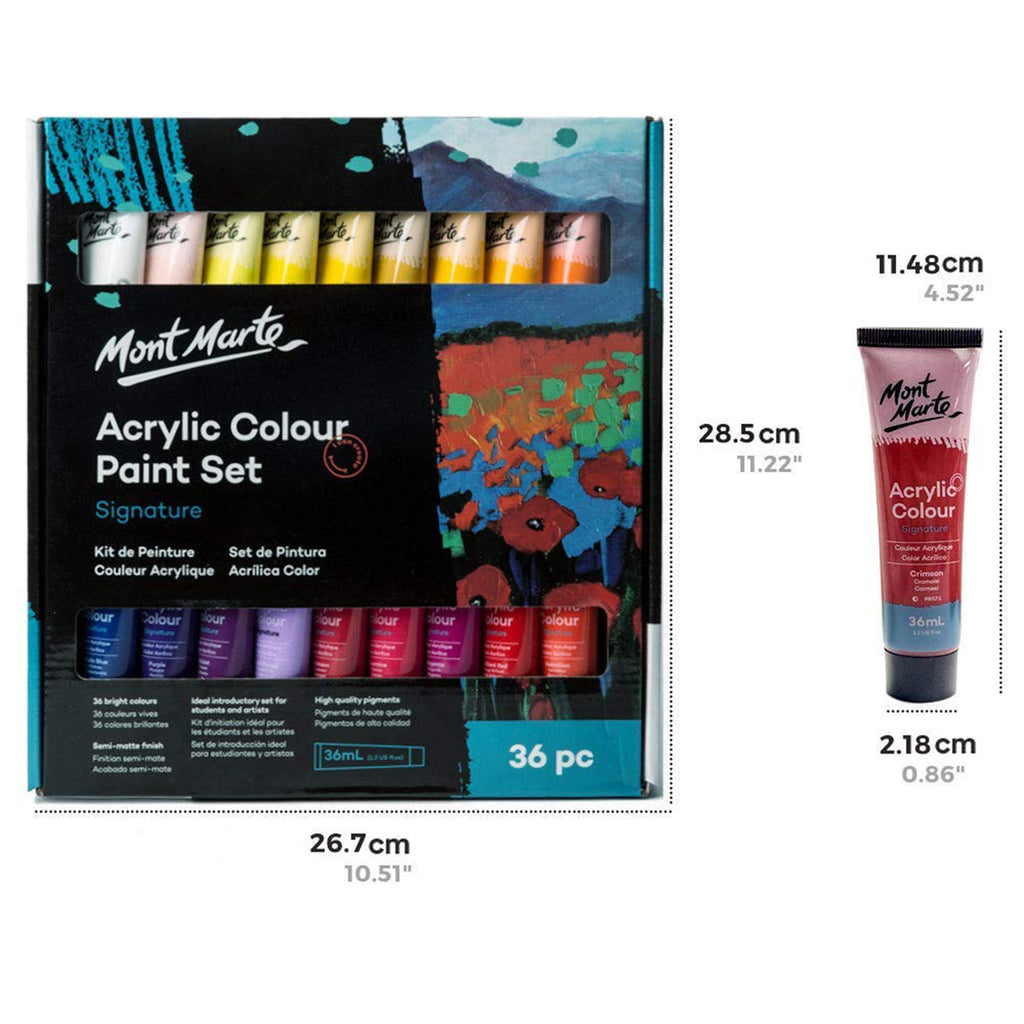 Mont Marte Signature Acrylic Paint Set 36Pc X 36ML