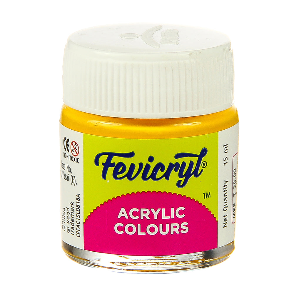 Fevicryl Acrylic Colours Golden Yellow 15Ml Bottle