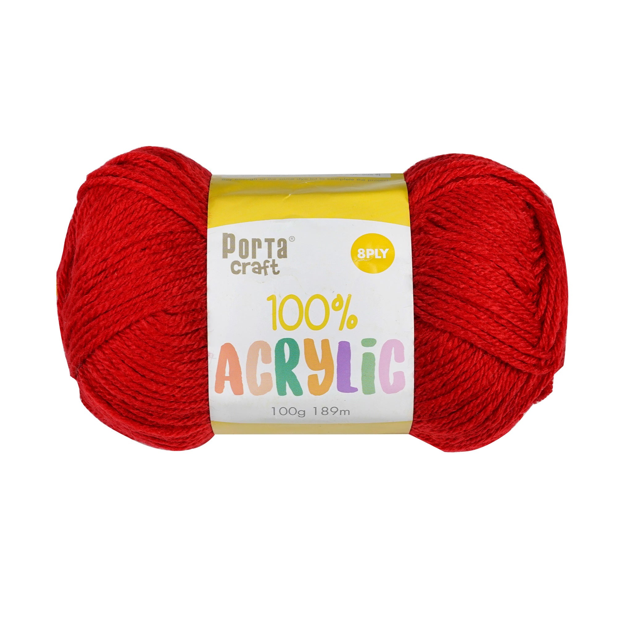 Porta Craft Acrylic Yarn 100% 100Gm 189M 8Ply Lipstick