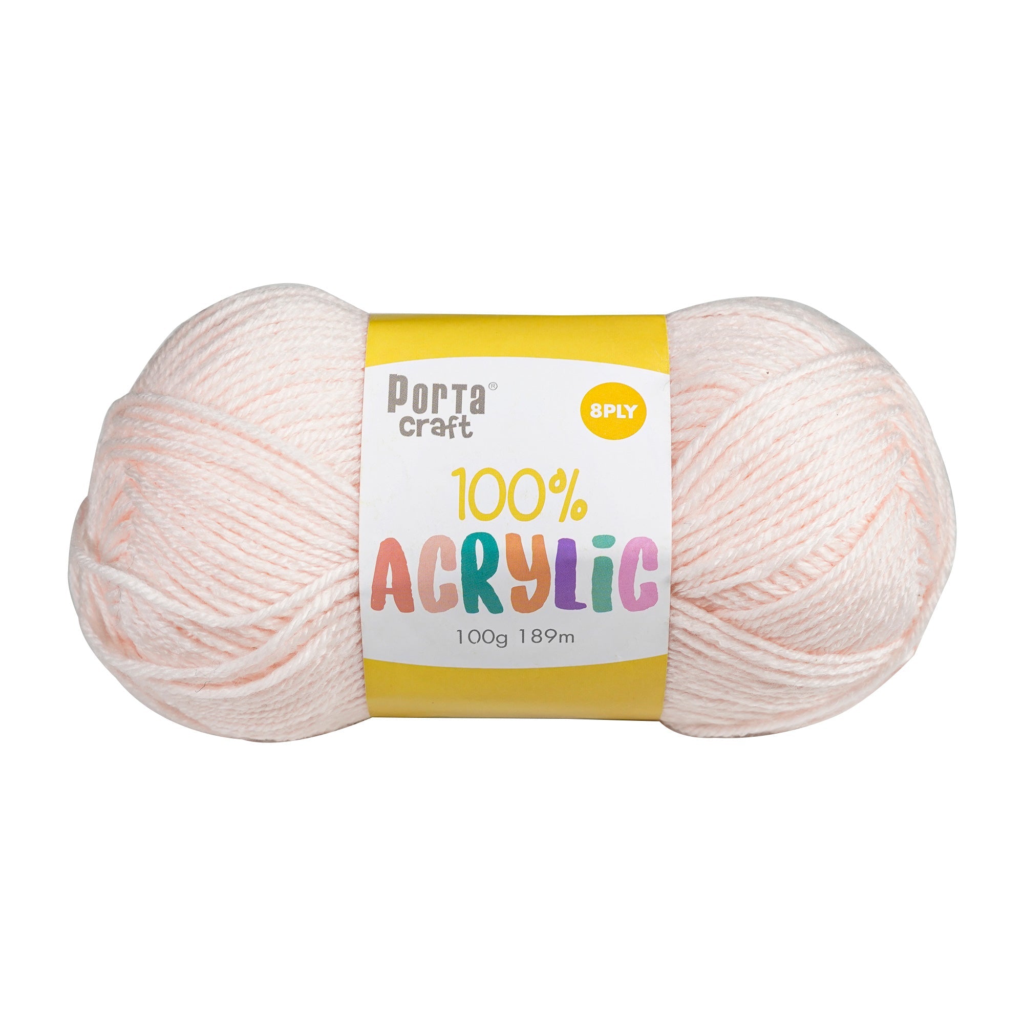 Porta Craft Acrylic Yarn 100% 100Gm 189M 8Ply Cotton Candy