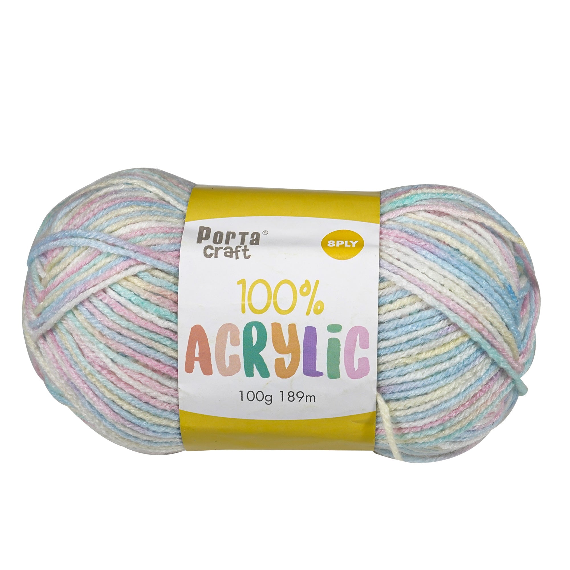 Porta Craft Acrylic Yarn 100% 100Gm 189M 8Ply Multi Sea Shimmer