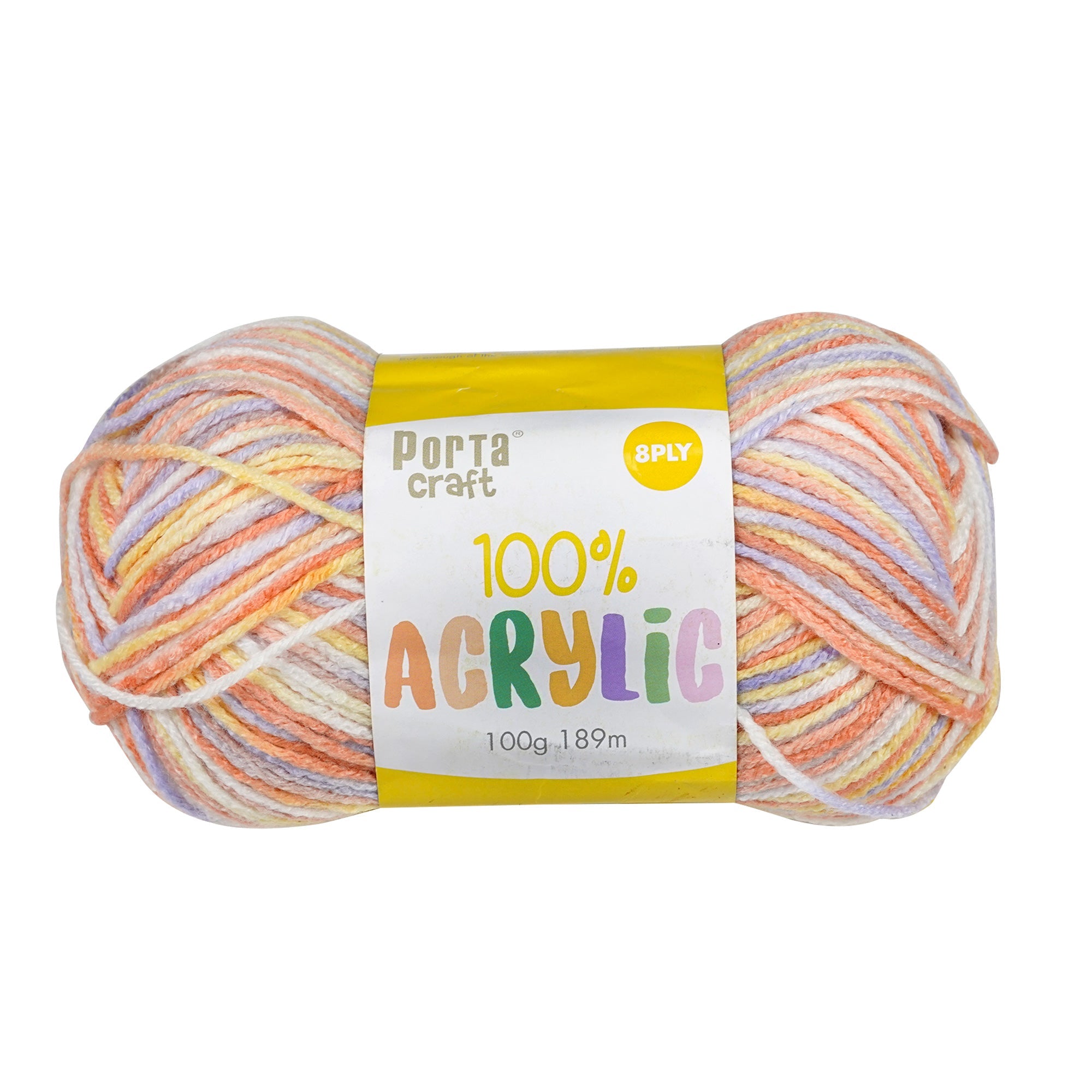 Porta Craft Acrylic Yarn 100% 100Gm 189M 8Ply Multi Sea Shimmer