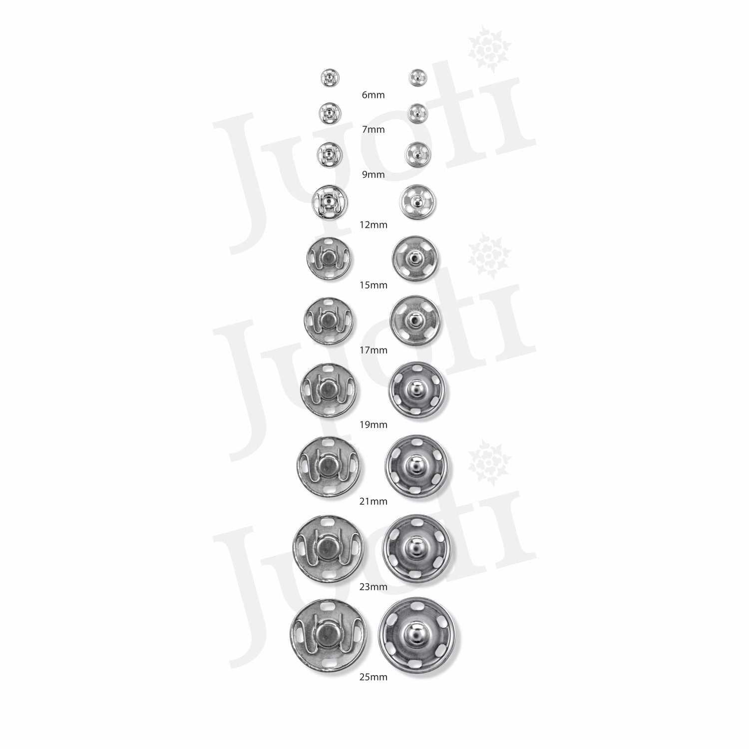 Snap Fastener Brass 9mm Size-1 20pc