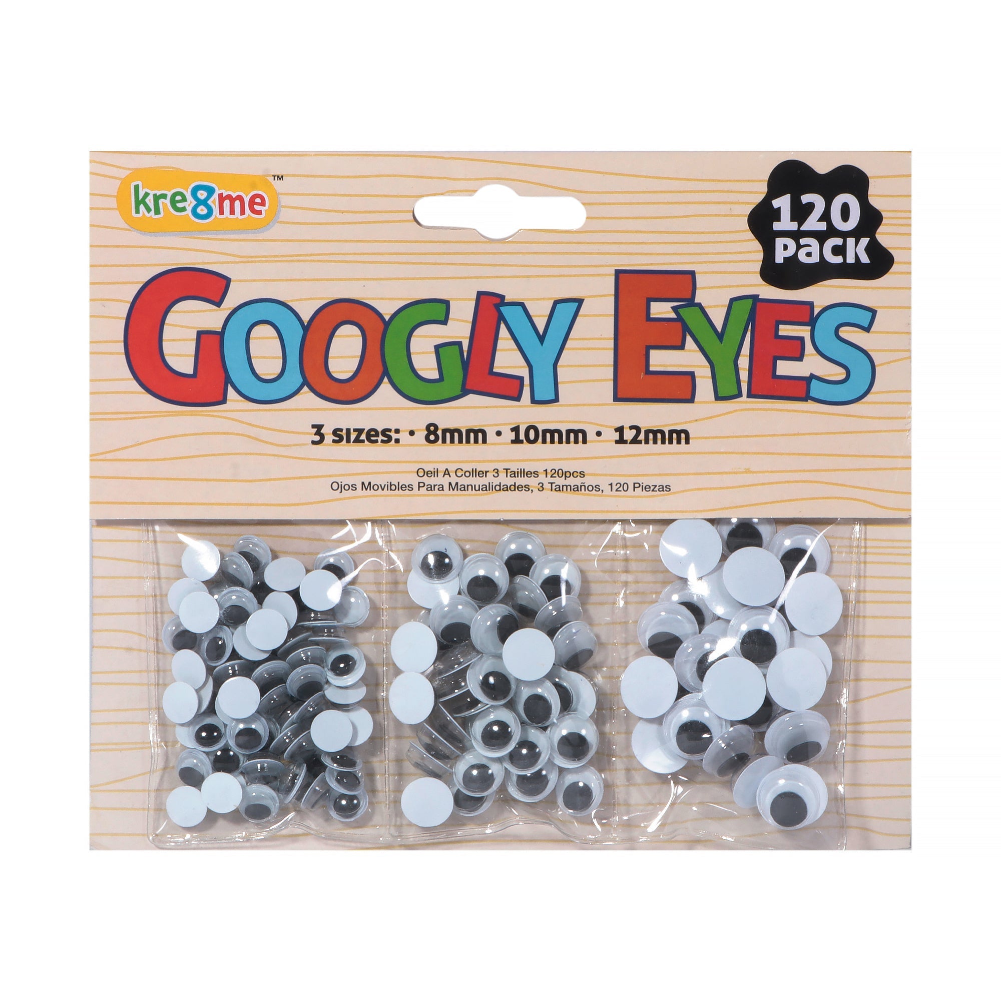 Googly Moving Eyes 8mm 10mm And 12mm 120pcub