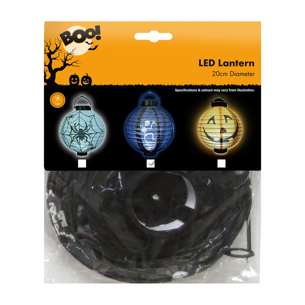 LED Lantern - Black, 20cm Diameter, 1pc