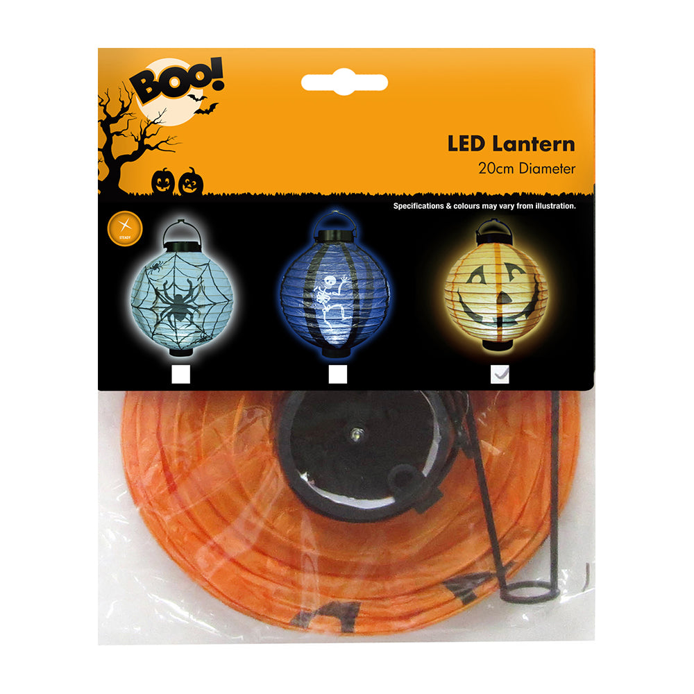 LED Lantern - Orange, 20cm Diameter, 1pc