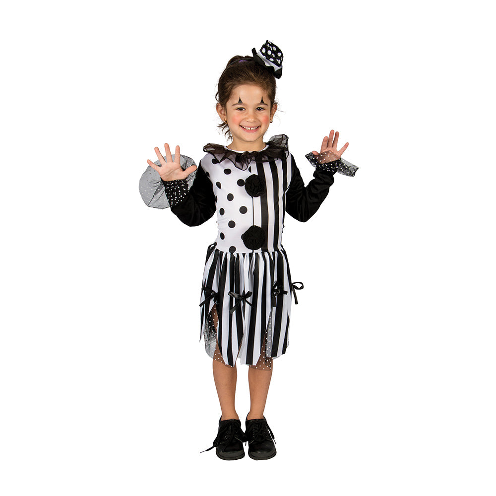 Carnival Kids Costume - Killer Clown for Girls, 1pc