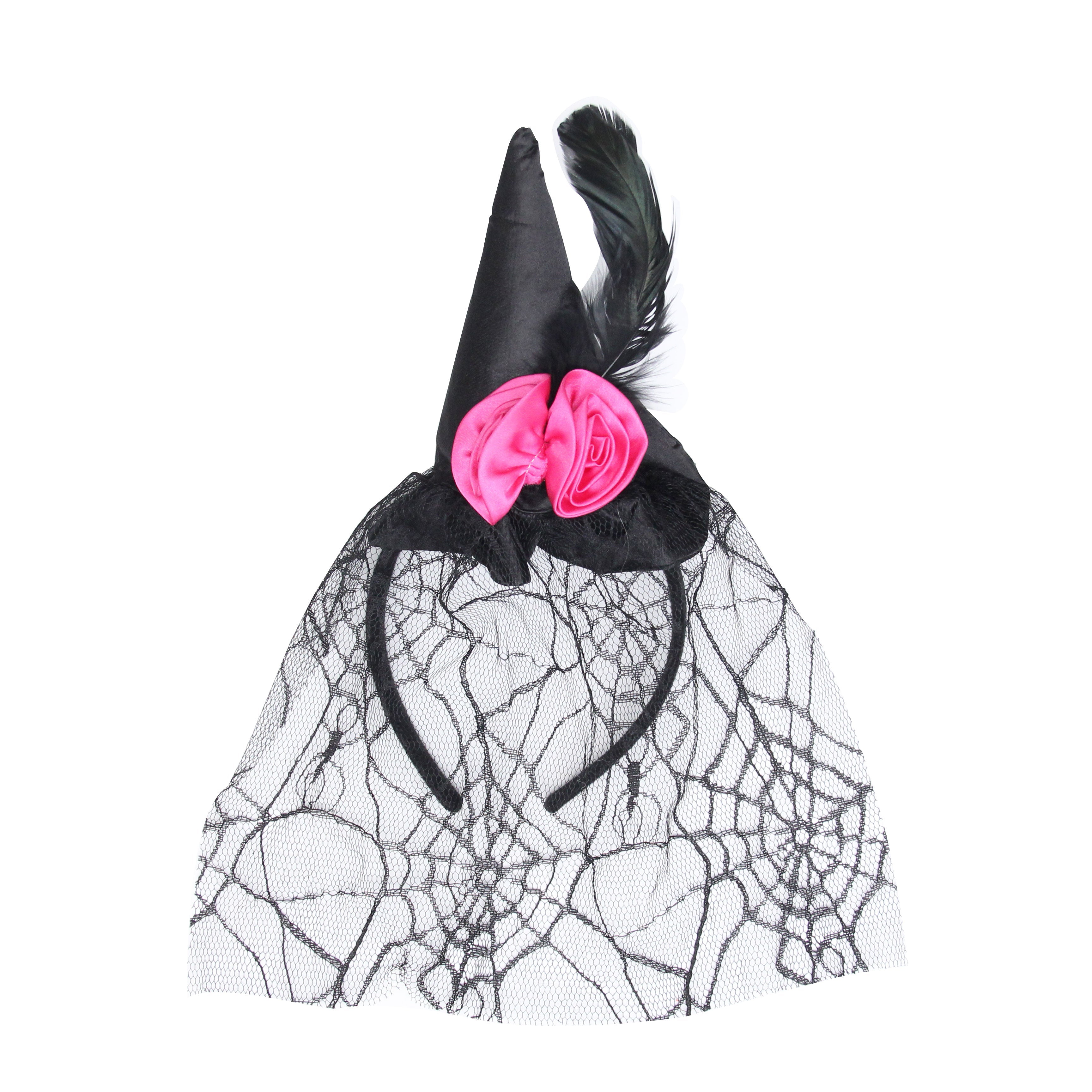 Witch Hat Headband with Veil