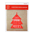 Christmas Paper Napkins - Eat Drink & Be Merry,  Pack Of 20Pc