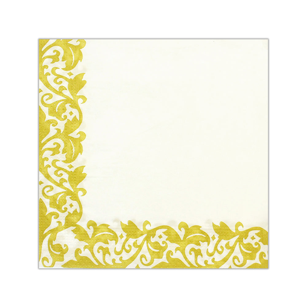 Decoupage Christmas Napkin - Damask Border, 12x12 inch, 3 Ply, 1pc