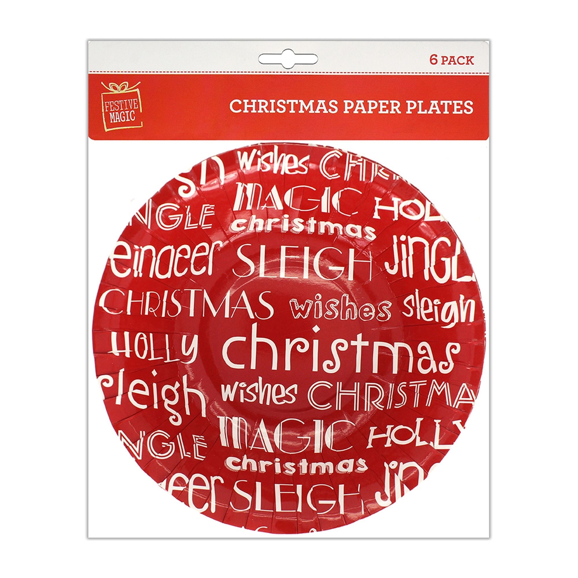 Christmas Paper Bowls Greetings 6Pcs