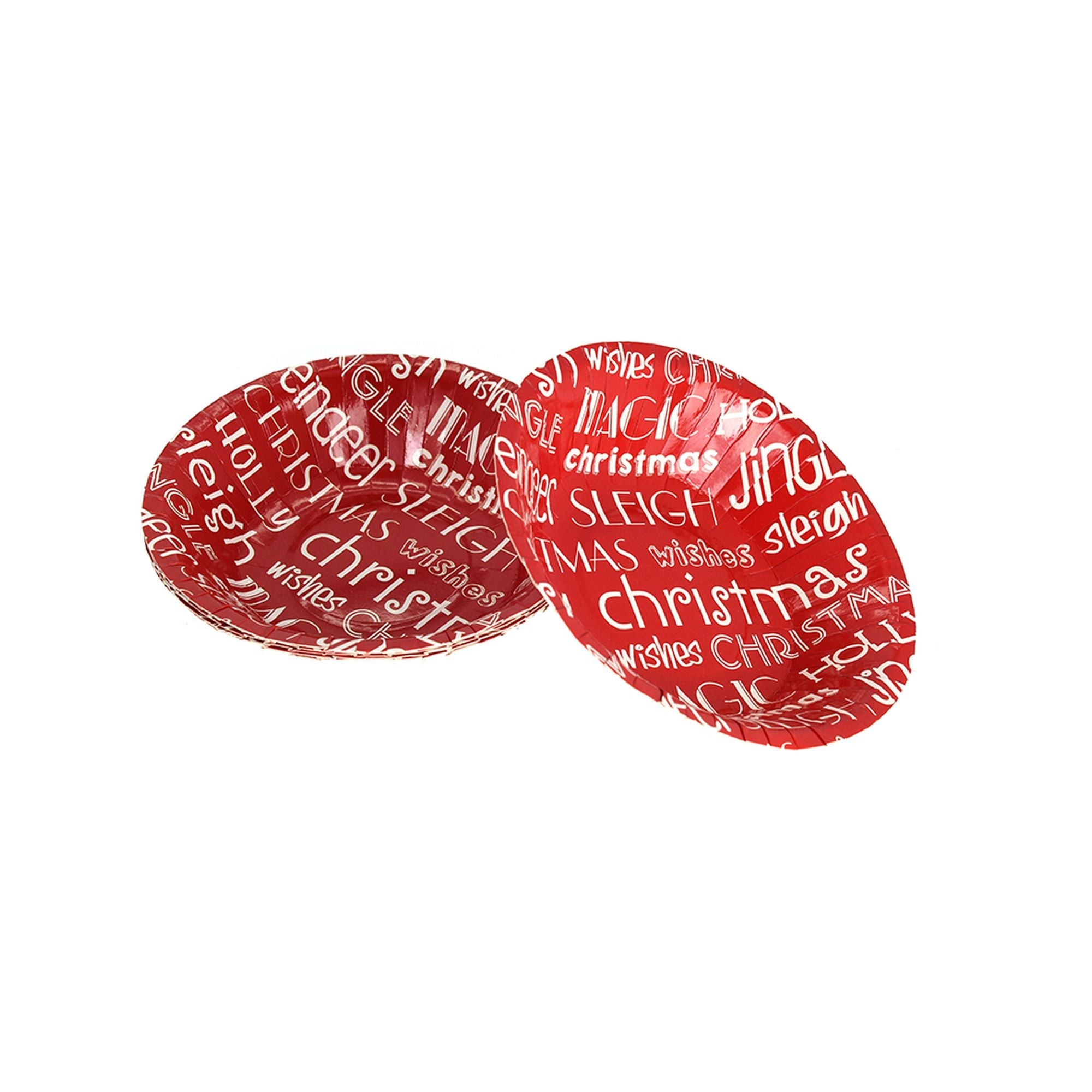 Christmas Paper Bowls Greetings 6Pcs