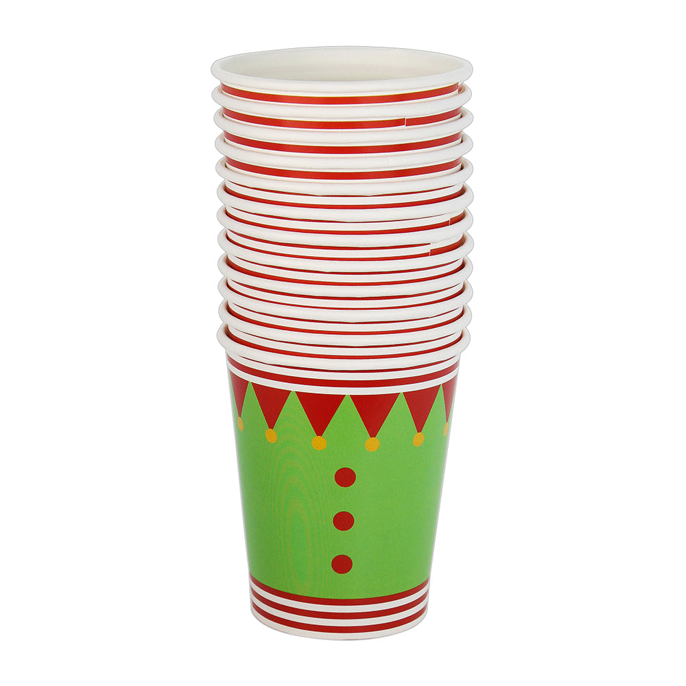 Christmas Paper Cups - Bunting, Pack Of 12Pc