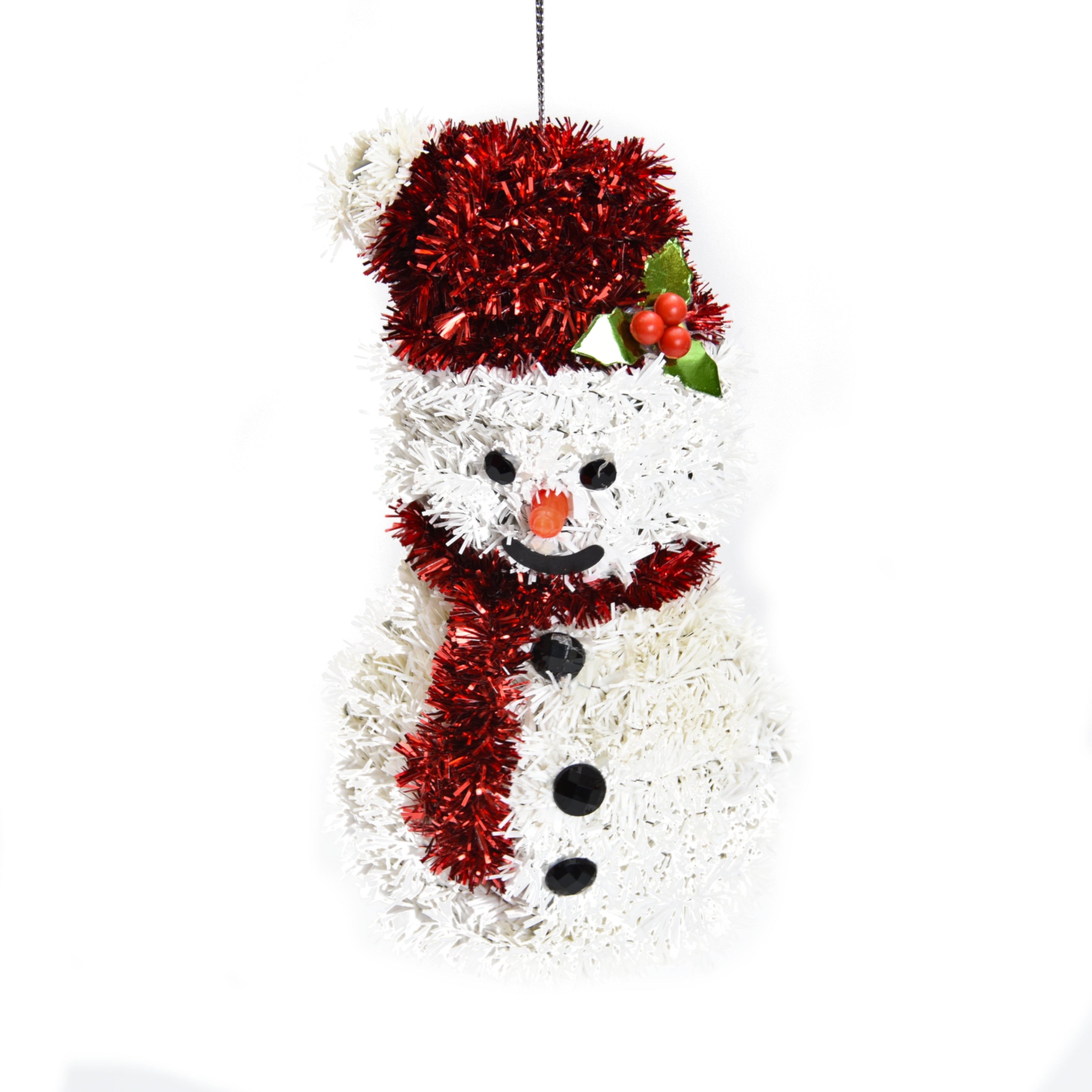 Christmas Tinsel Hanging Decoration -  Snowman, 1pc, 16 CM