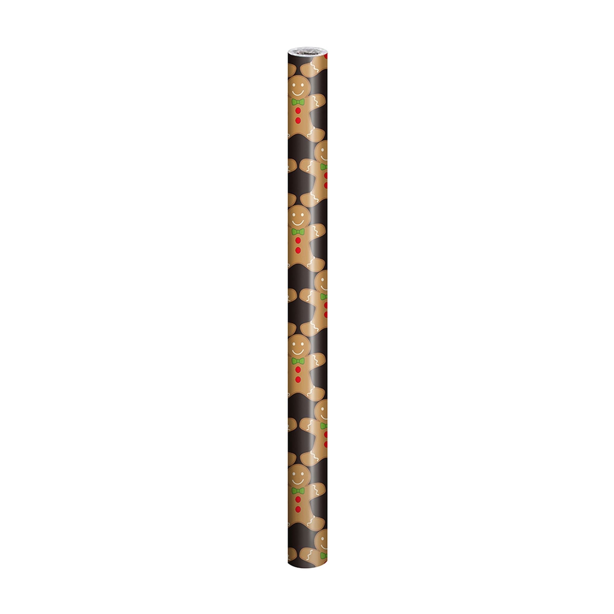 Christmas Gift Wrapping Paper - Gingerbread Man 70Cm X 5M , 1Roll