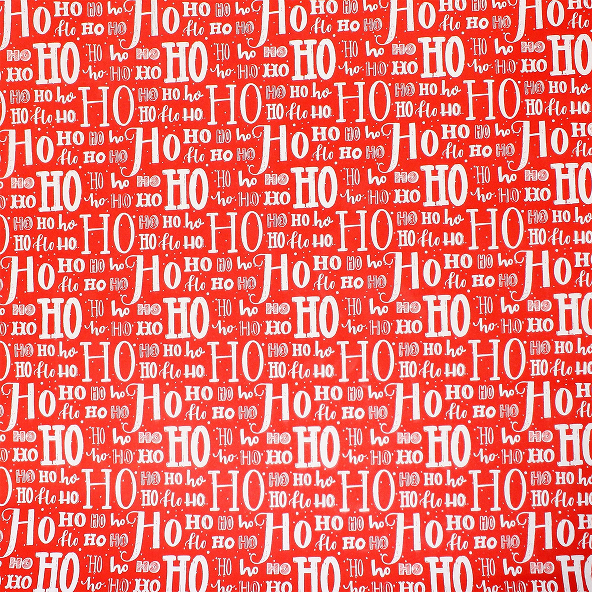 Christmas Gift Wrapping Paper Assorted Colour  - Ho Ho Ho, 70Cm X 5M, 1Roll