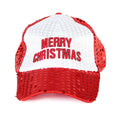 Sequin Cap - Merry Christmas, White & Red, 1Pc