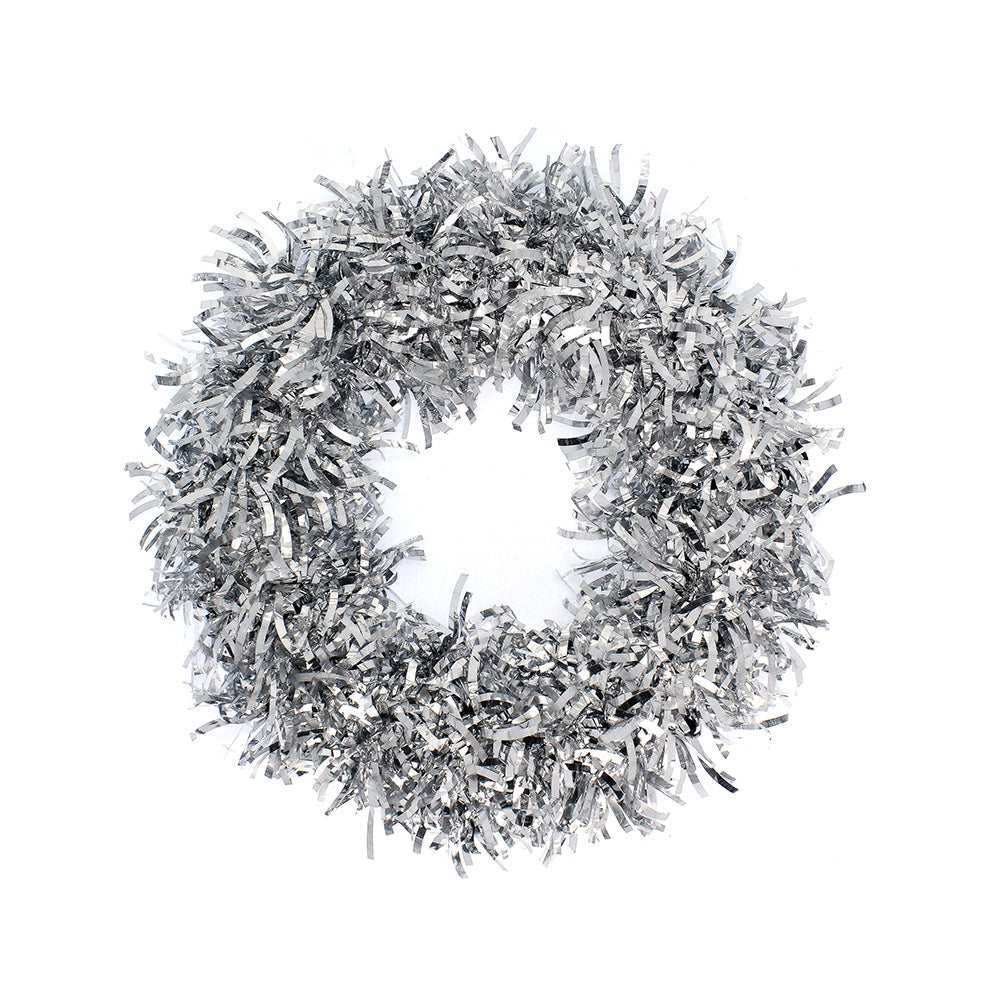Tinsel Wreath - Silver, 25Cm, 1Pc