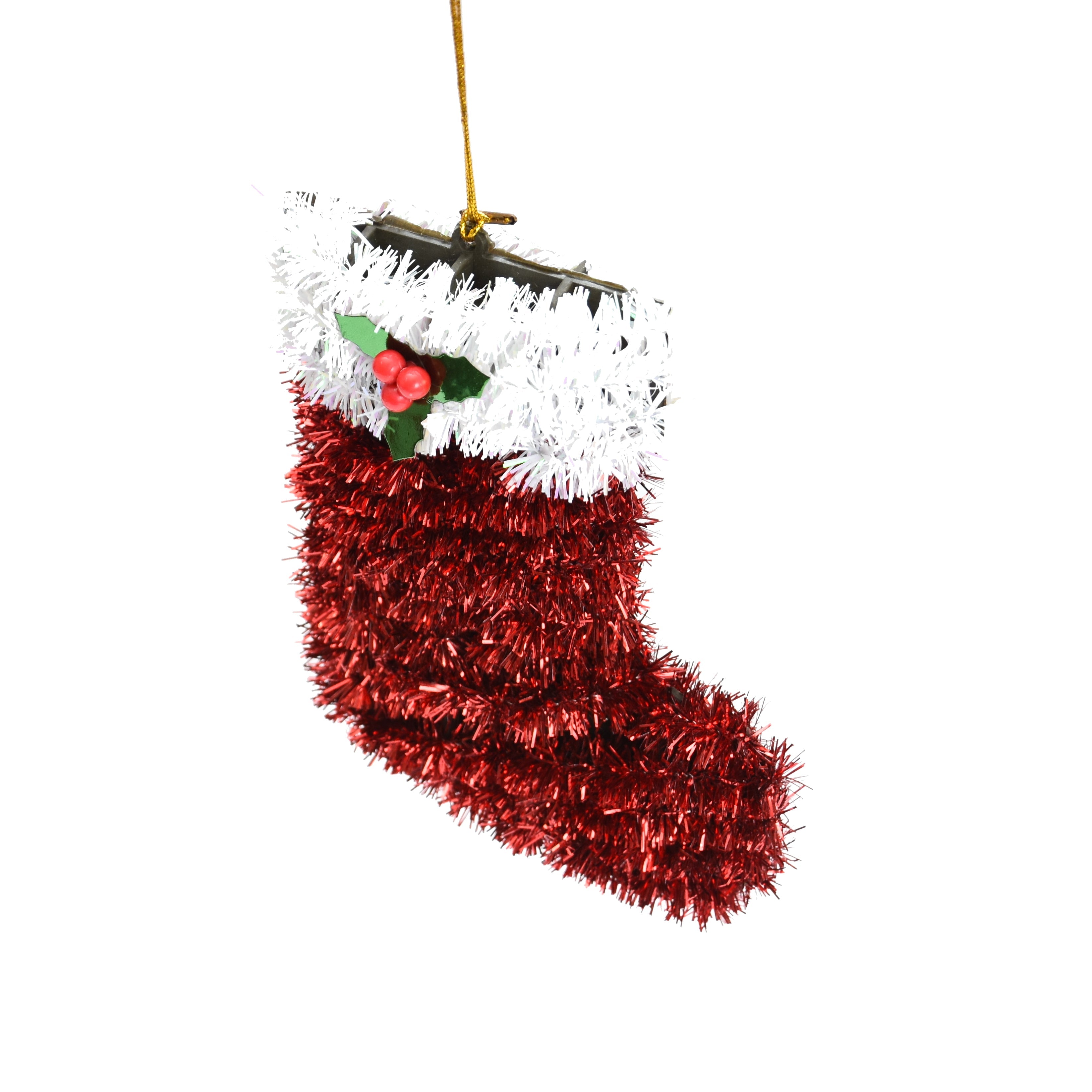 Tinsel Hanging Decoration - Stocking, 1pc, 14 CM