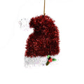 Christmas Tinsel Hanging Decoration - Santa's Hat, Red, 14 CM