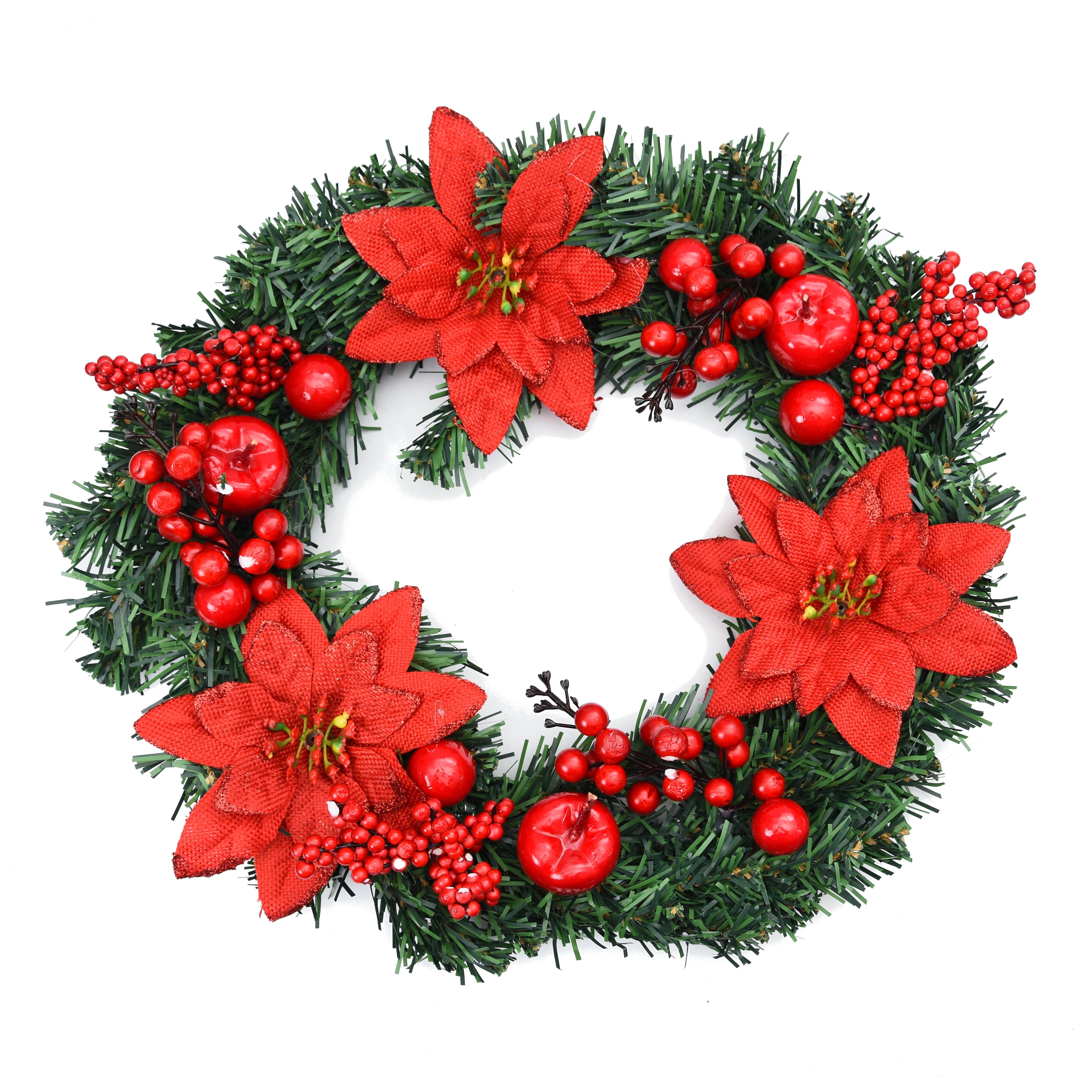 Christmas Decoration - Poinsettia Wreath, 35 CM
