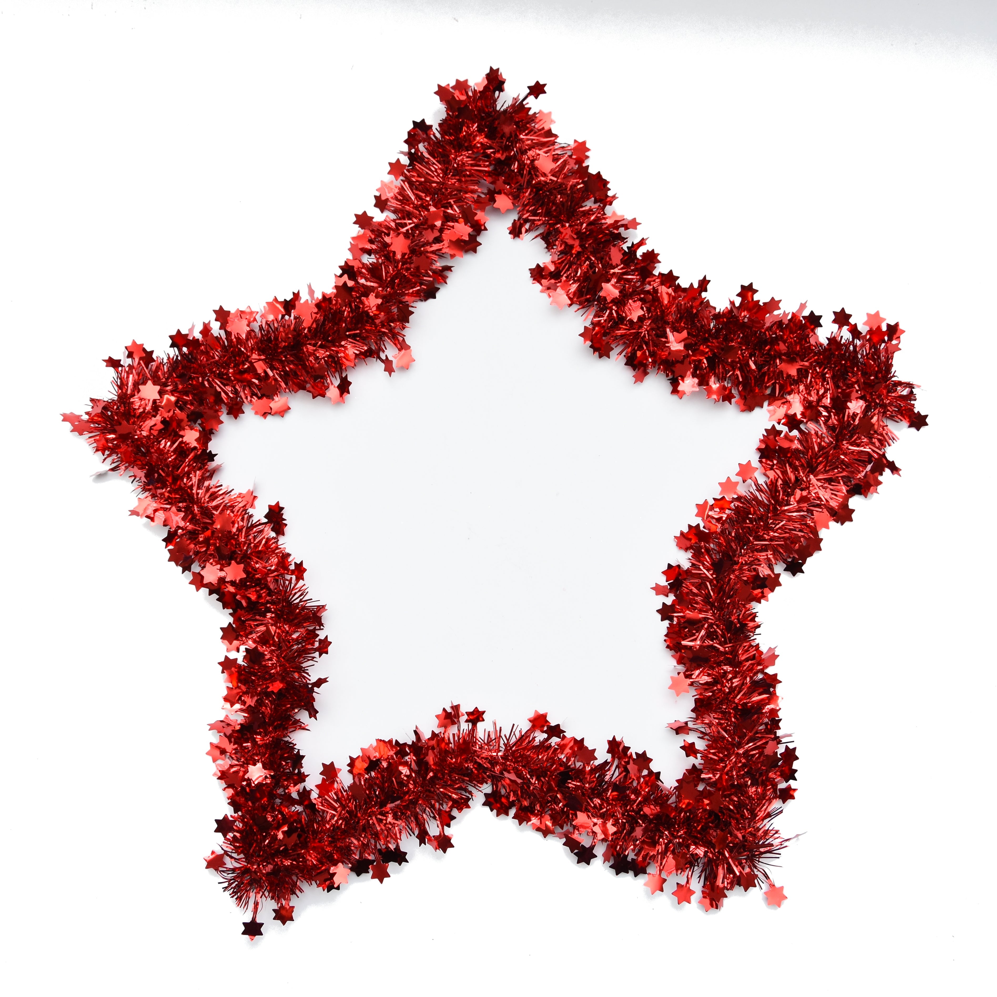 Tinsel Deco Star - Red, 1 pc, 38 CM