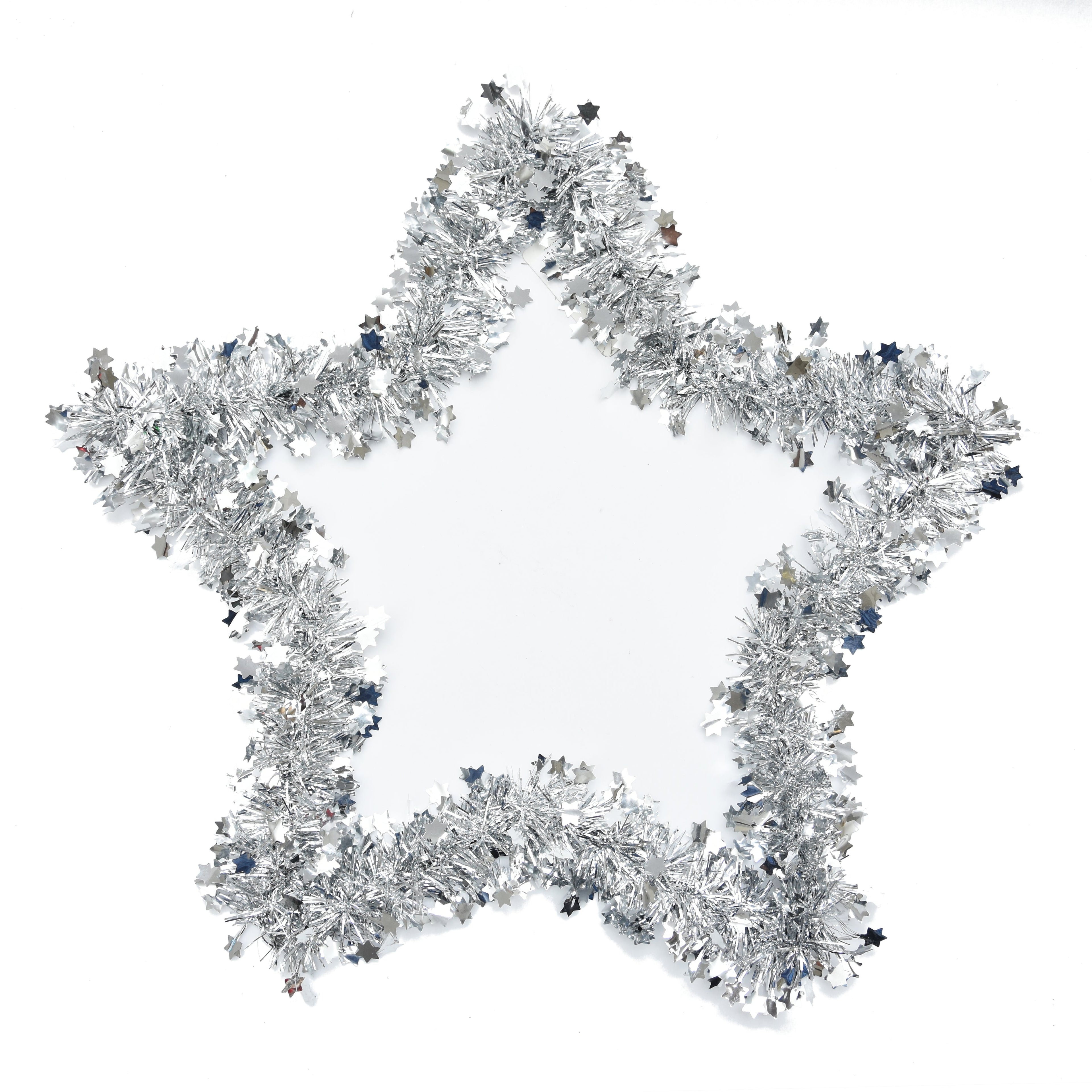 Tinsel Deco Star - Silver, 1pc, 38 CM