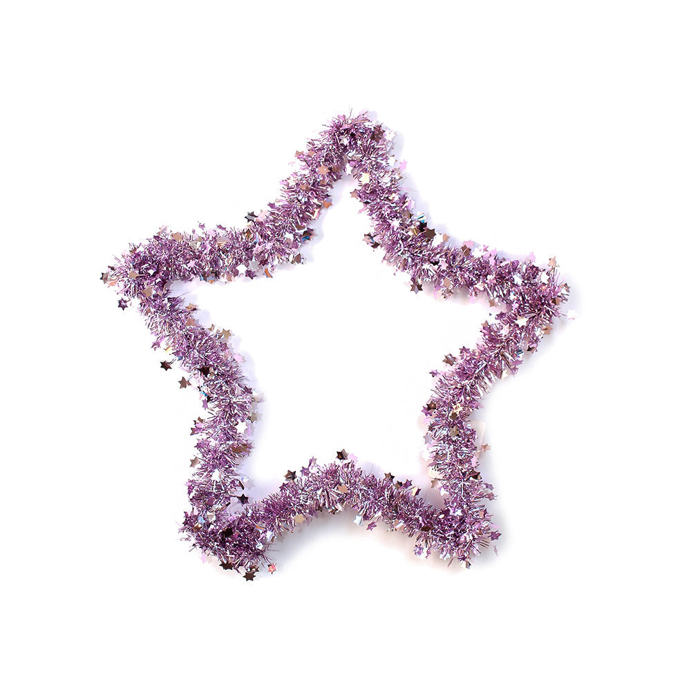 Tinsel Deco Star - Purple, 1Pc