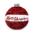 Tinsel Mini Bauble Plaque - Red & White 23cm, 1pc
