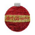 Tinsel Mini Bauble Plaque - Red & Gold 23cm, 1pc