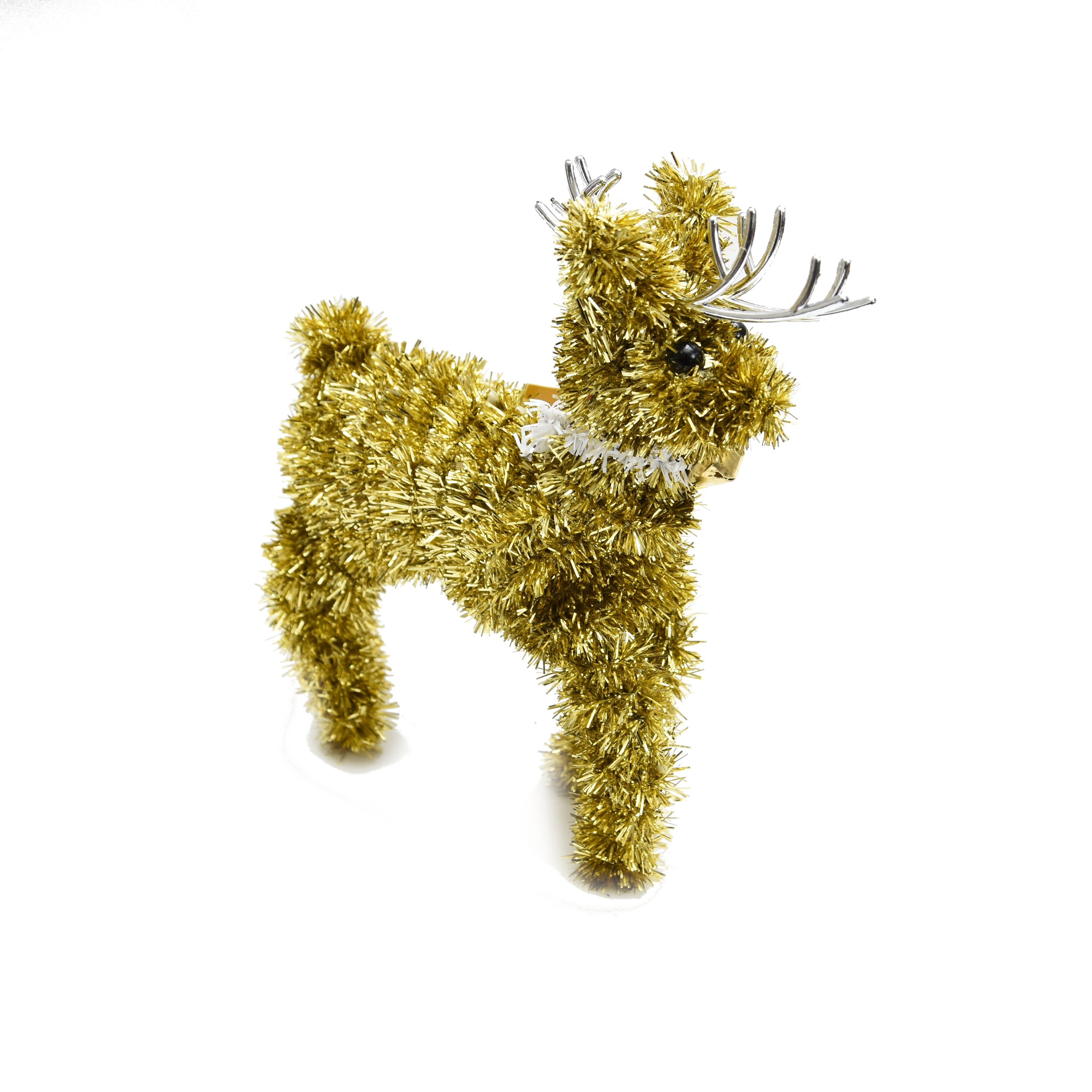 Tinsel Reindeer - Gold, 17cm