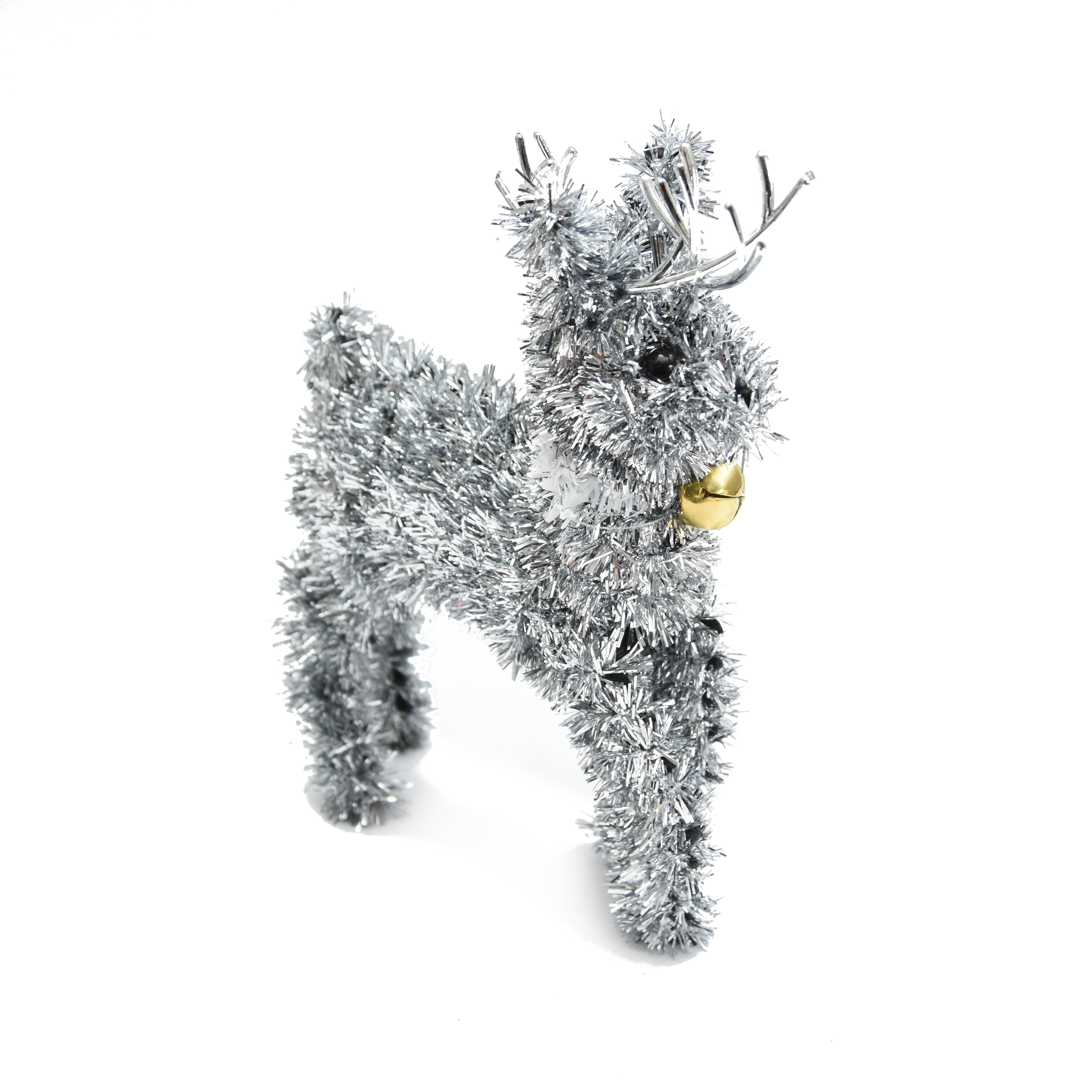Tinsel Reindeer - Silver, 17cm