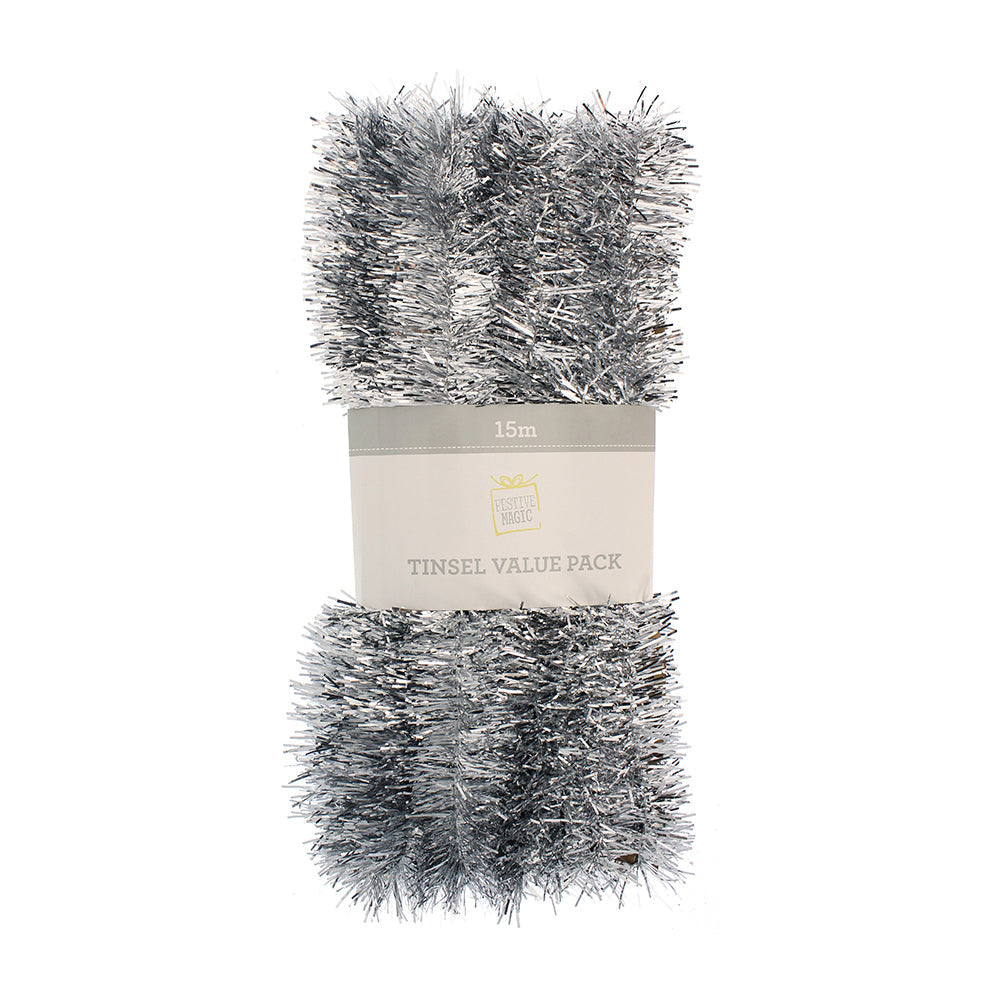 Tinsel Value Pack - Silver, 15M, 2Ply, 1Pc