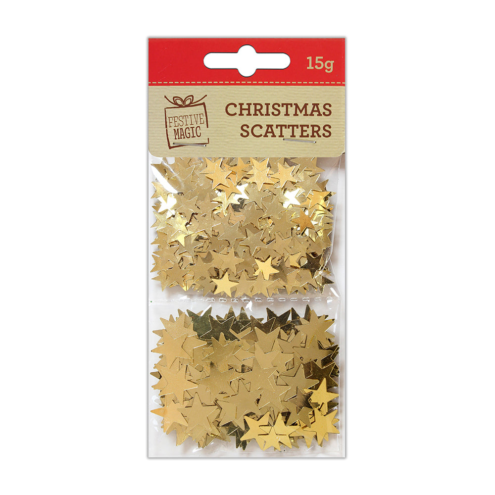 Christmas Shaker Confetti  - Stars, Gold, 15g