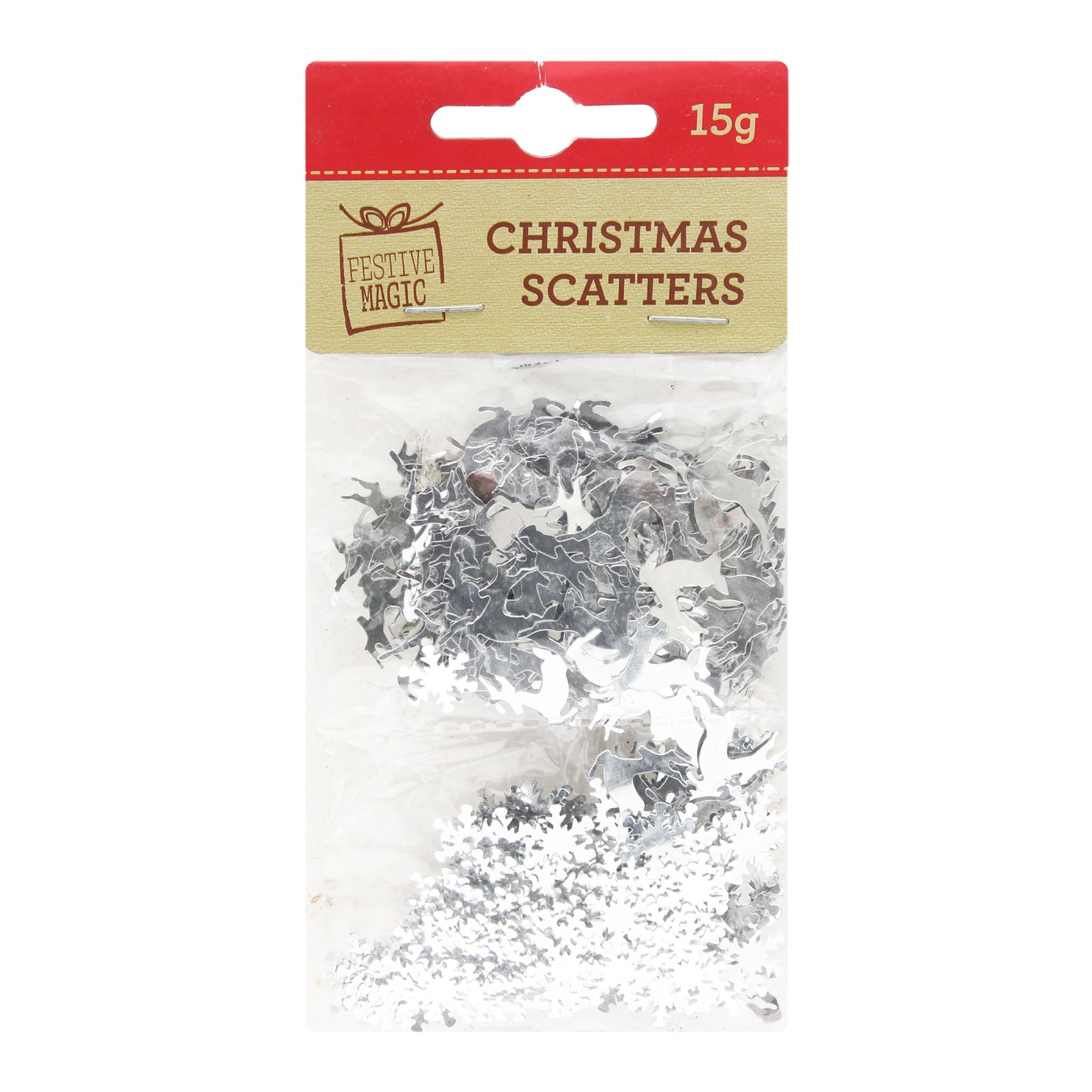 Christmas  Scatters Snowflakes and Reindeers silver 15g XB2833