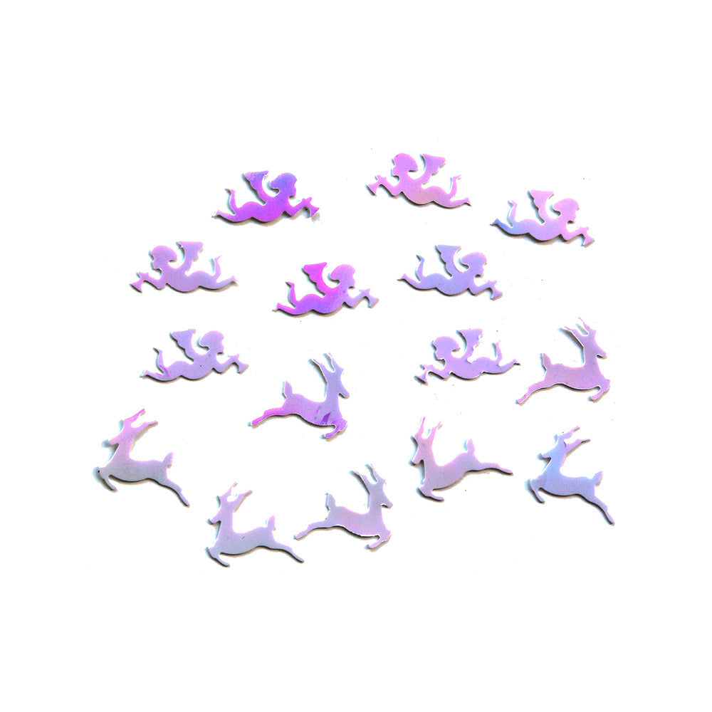 Christmas Shaker Confetti  - Snowflakes & Reindeers, White, 15g