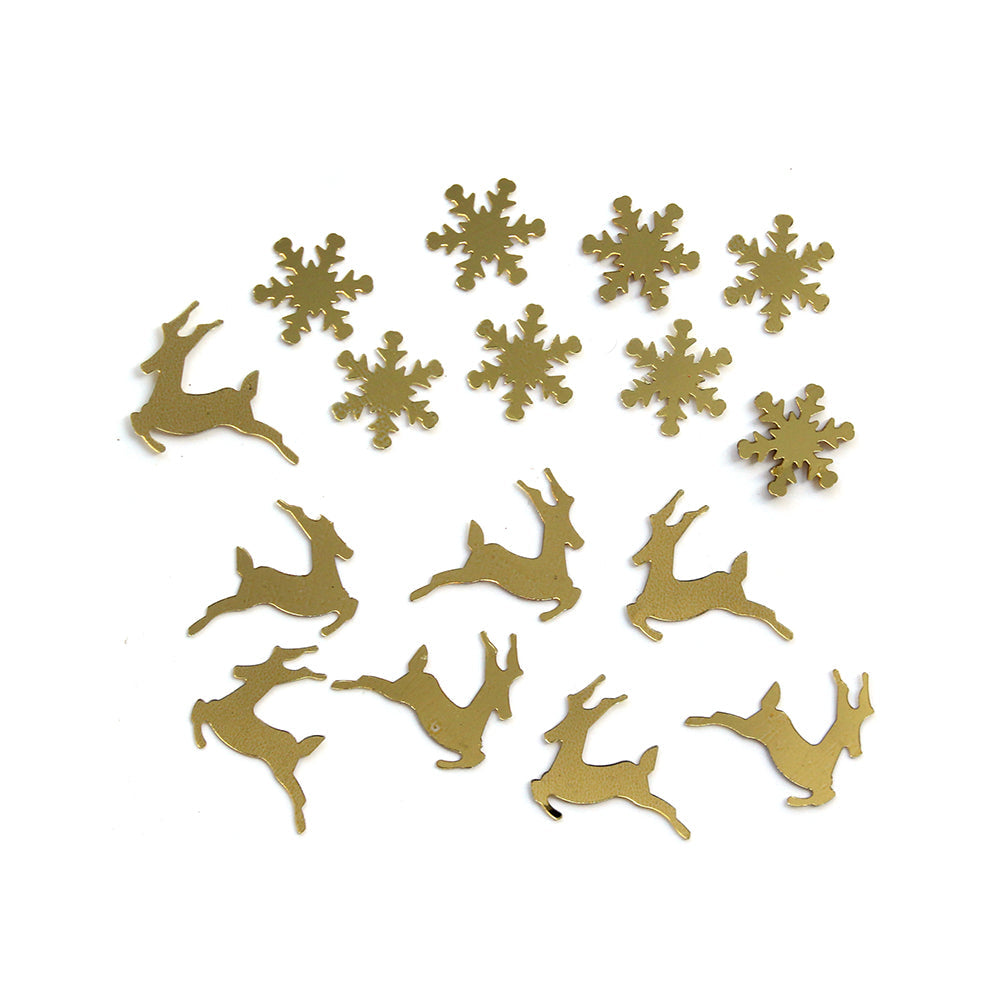 Christmas Shaker Confetti  - Angels & Reindeers, Gold, 15g