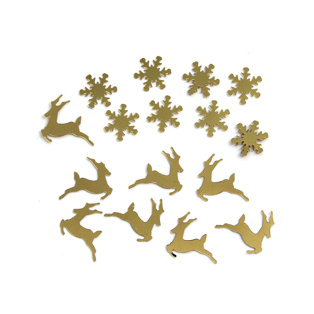 Christmas Shaker Confetti  - Angels & Reindeers, Gold, 15g