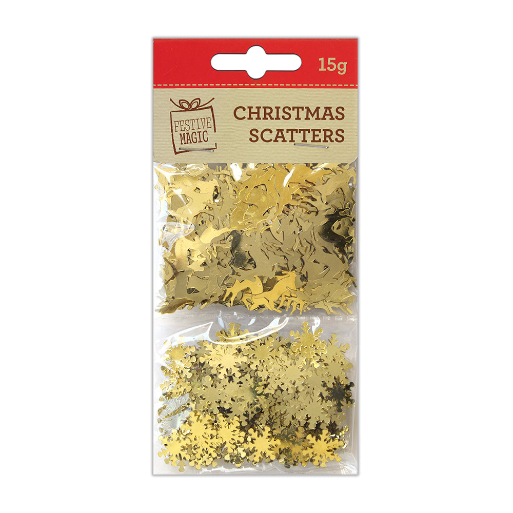 Christmas Shaker Confetti  - Angels & Reindeers, Gold, 15g