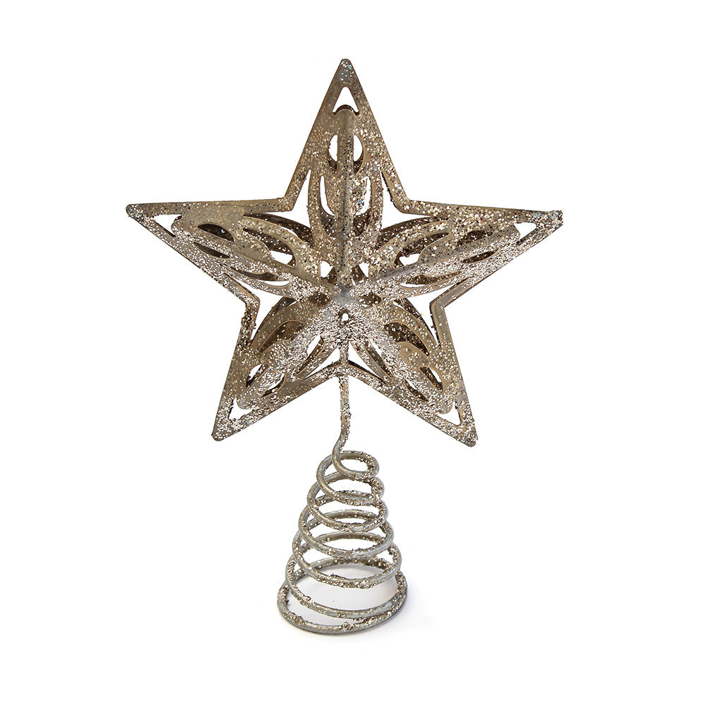 Glitter Star Tree Topper - Antique Copper, 13cm, 1pc