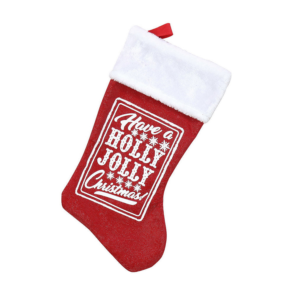 Shiny Stocking - Holly Jolly, 40Cm, 1Pc