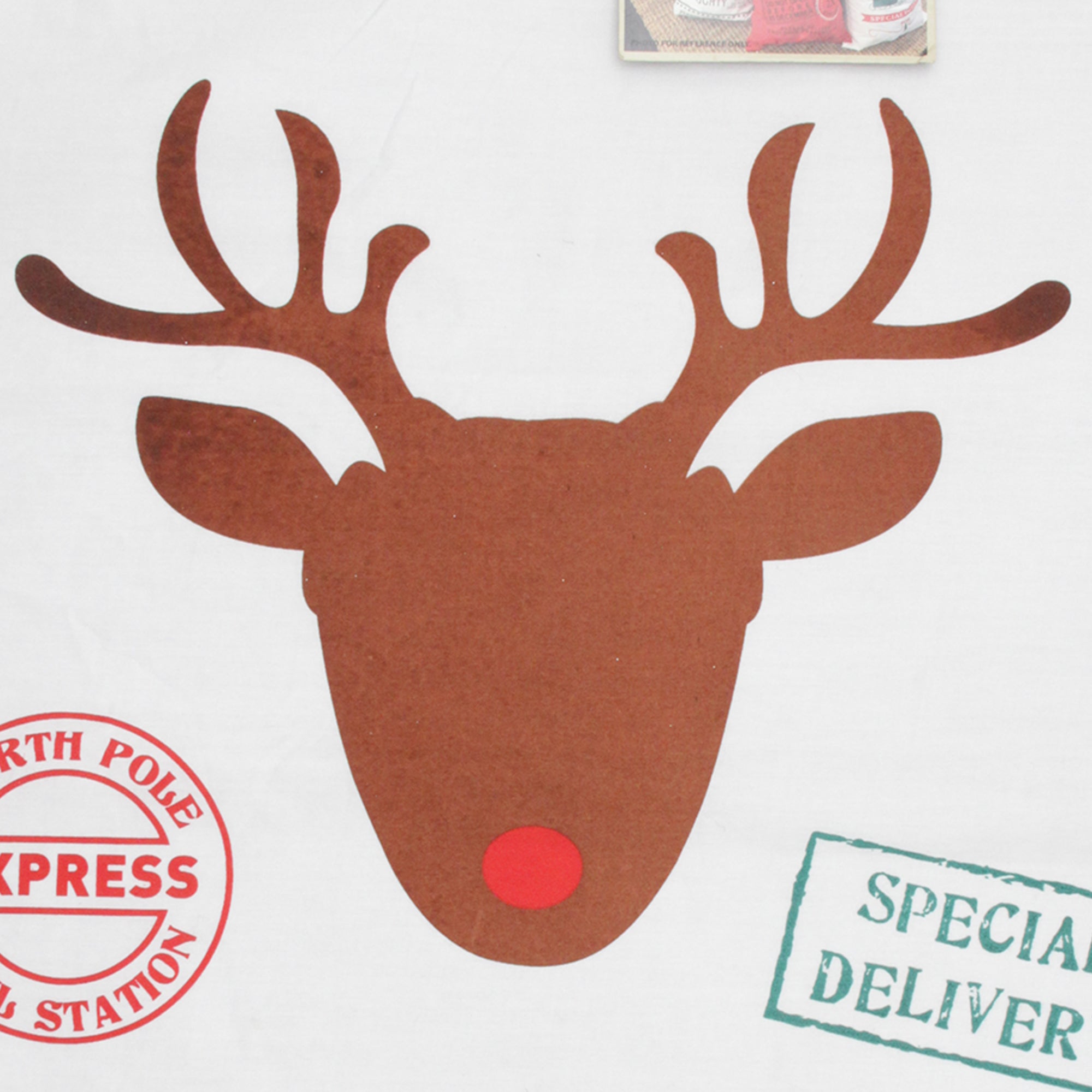 Santa Sack White Rudolph express 50x65cm XB2959